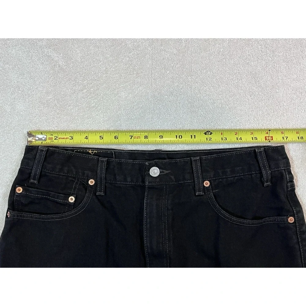 Levi's 550 Men 34x32 Relaxed Fit Black Jeans Tapered Leg USA MADE Blank Tab Y2K